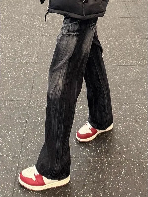 

Джинсы Waed Bla ey Cr в стиле хип-хоп, американские уличные джинсы прямого кроя с вырезами, молодежные повседневные летние джинсы