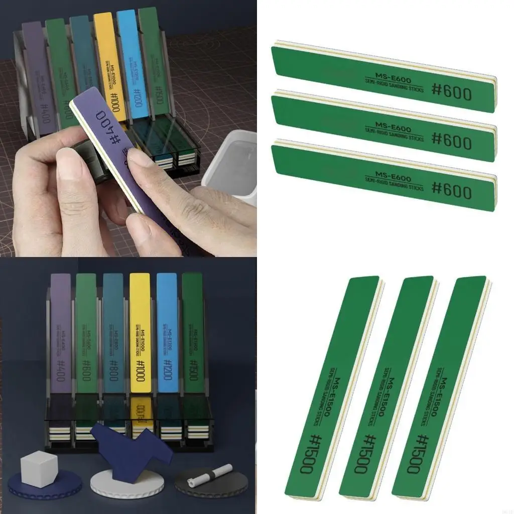 

964E 3Pcs Metal Buffing Sanding Tool Sandpaper Sanding Polishing Part Polishing Sanding for Plastic Model