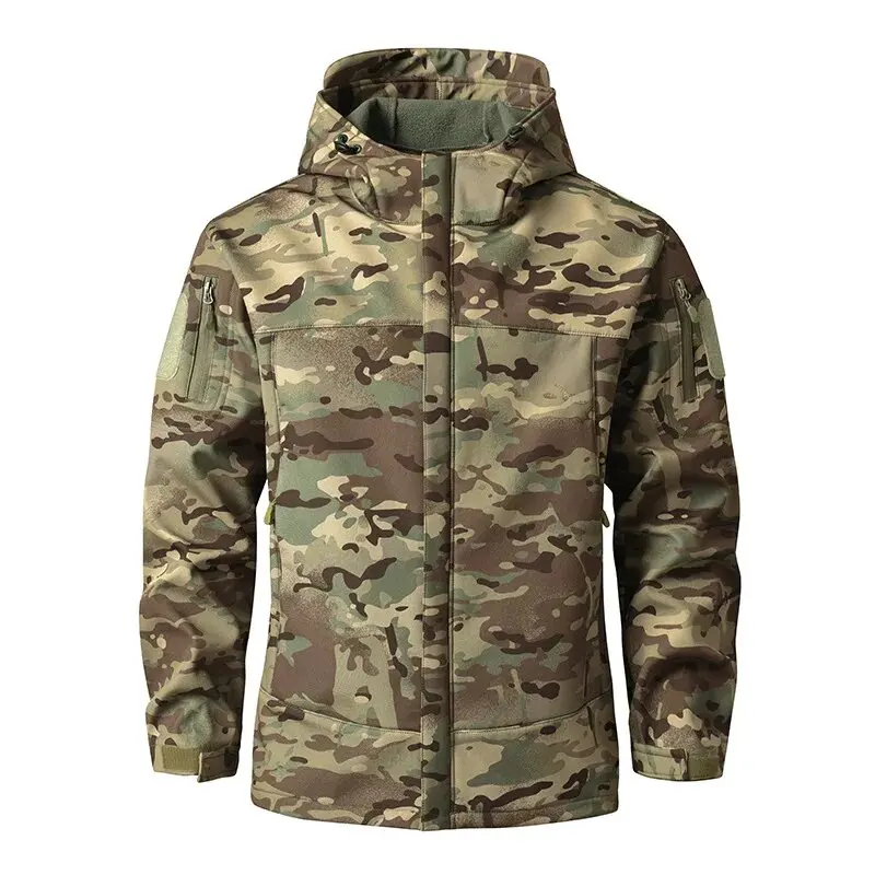 

Winter Wear-resistant and Cut-proof Fleece Tactical Soft Shell Waterproof Multi-pocket Anti-shark Skin Jacket, Cargo Pants