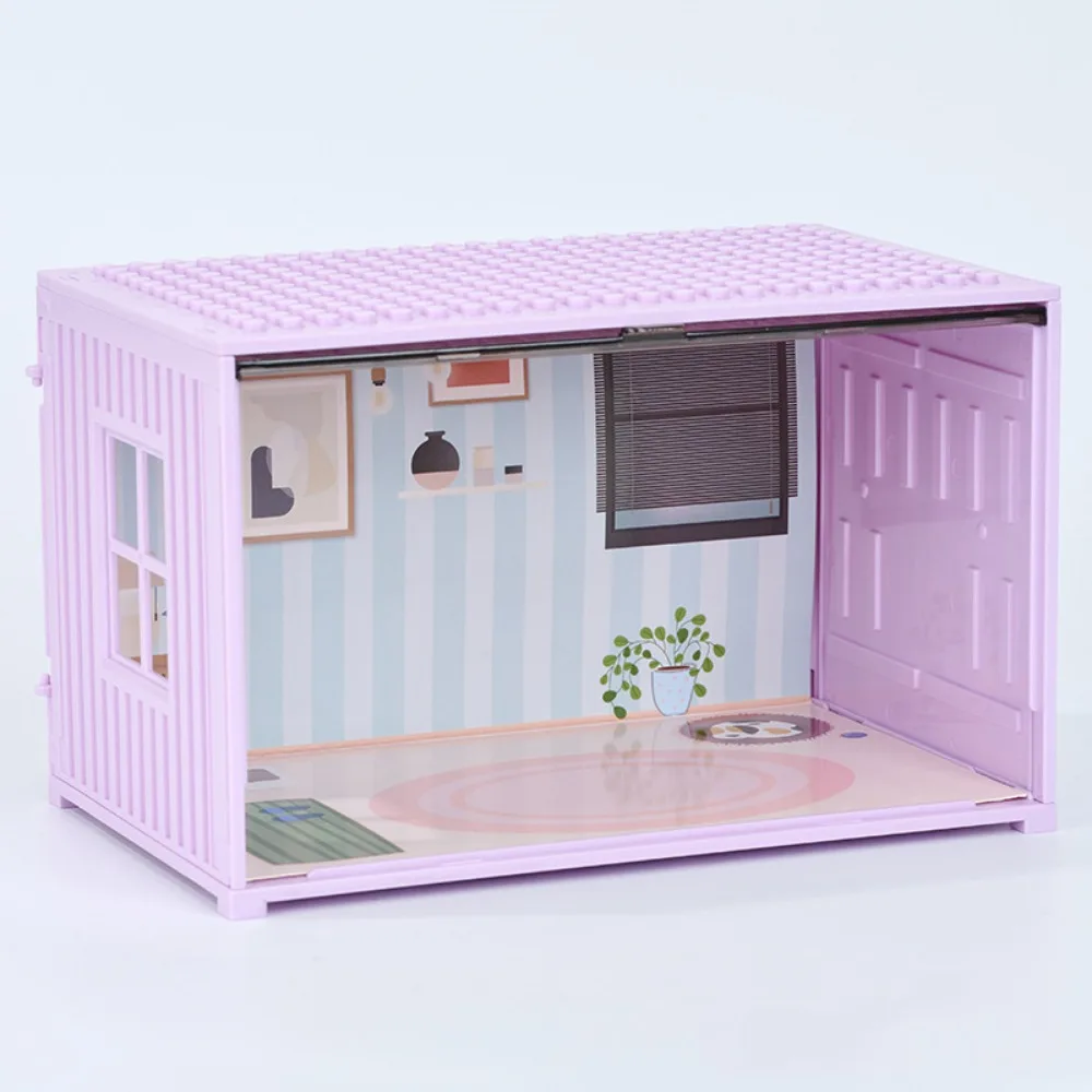 

1Set 4 Styles Miniature Dollhouse Furniture Plastic Pink Kid Toys Kitchen Bedroom Cooking Things Doll Game Accessoies