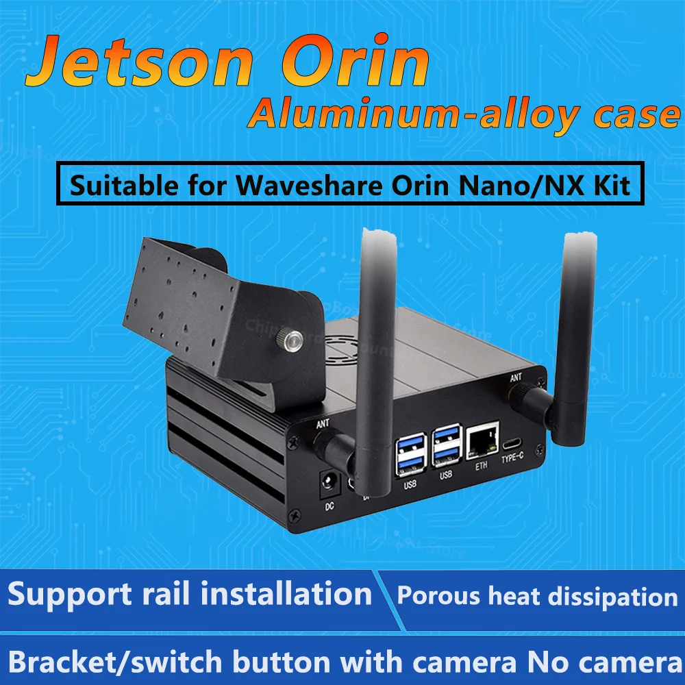 

NVIDIA Jetson Orin Nano/NX Dedicated Aluminum Alloy Metal Enclosure Camera Bracket Chassis