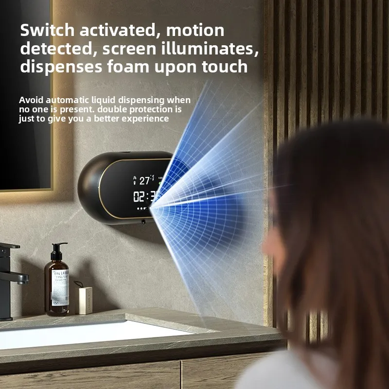 

W2 Hongya Automatic Foam Washing Mobile Phone Induction Soap Dispenser Wall-mounted Smart Hand Sanitizer Machine Usb Charging