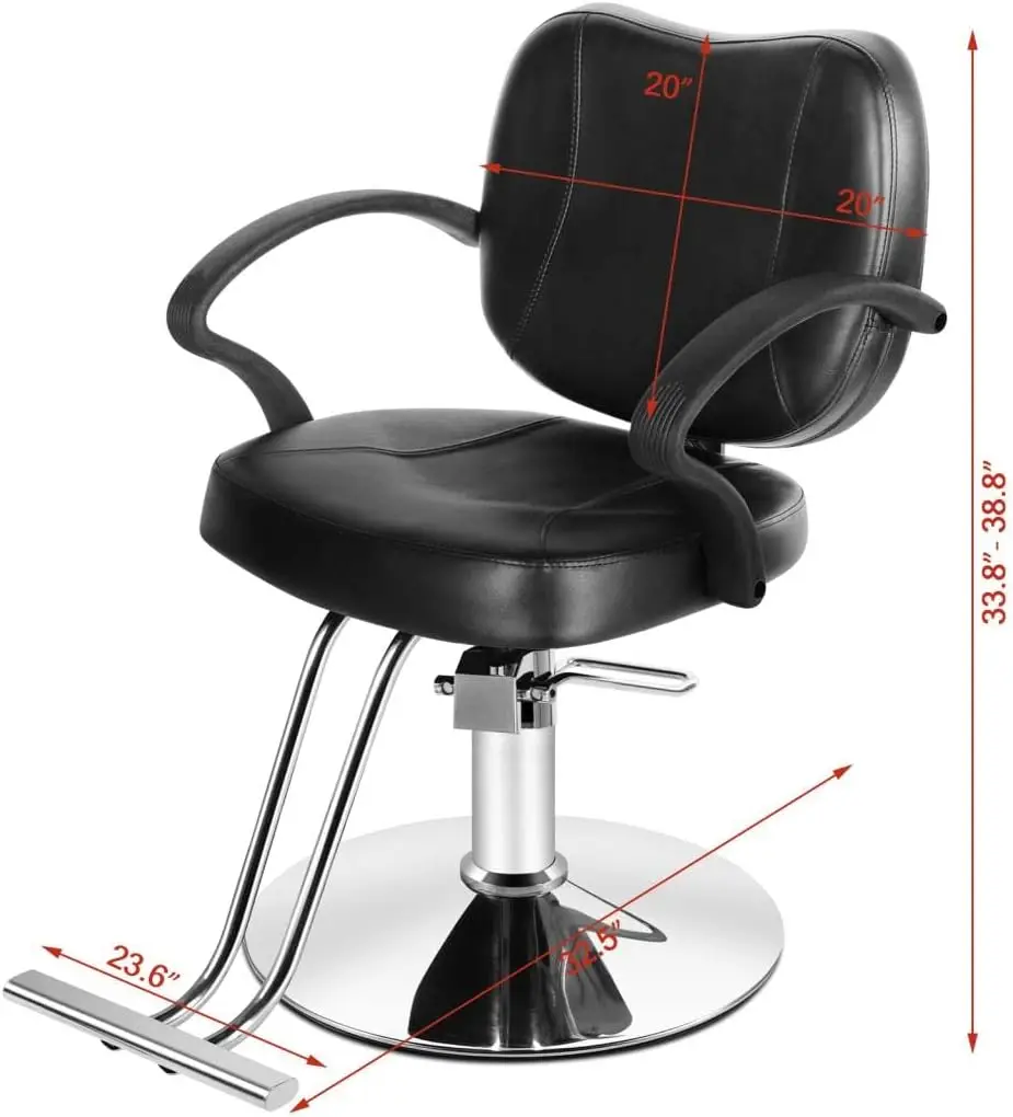 hand Salon Chair for Hair Stylist, Comfortable Barber Chair Hydraulic Pump Stylist Chairs for Salon with Extra Wide Seat, Spa Be