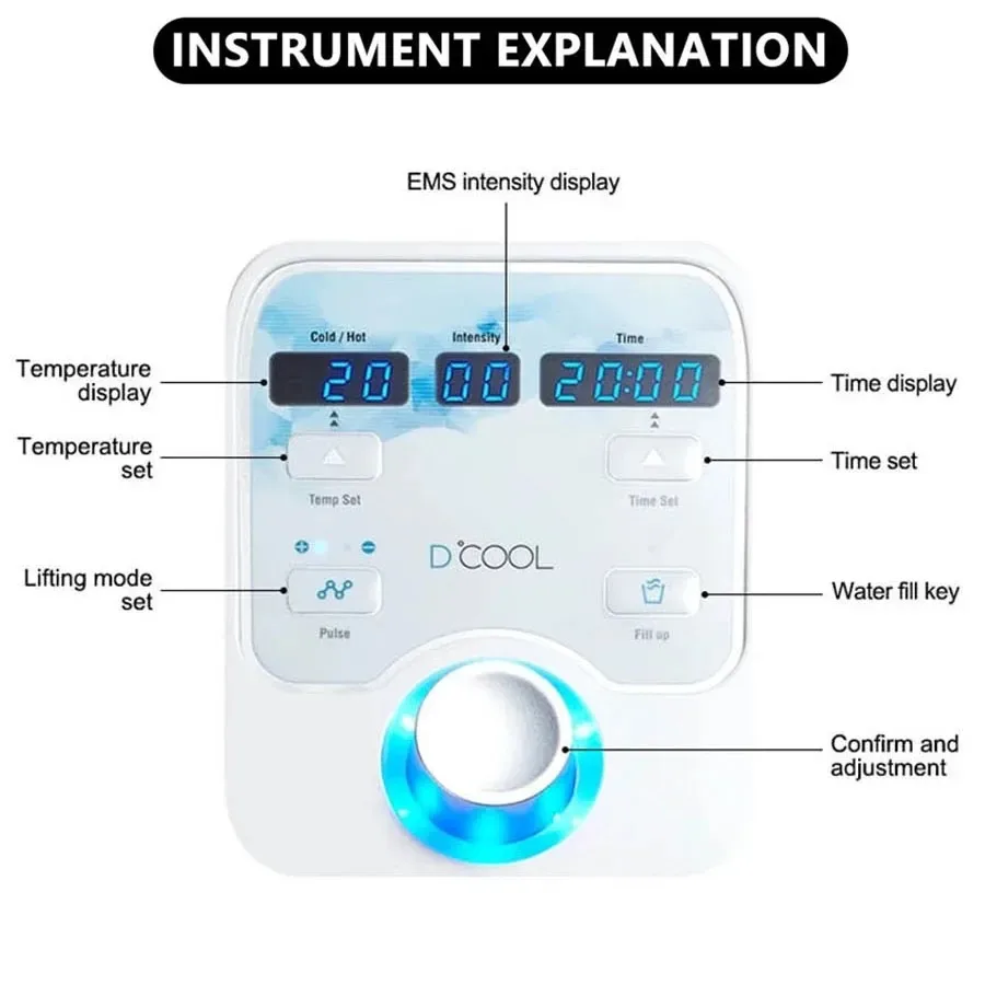 Nuevo 2025 Sliming Dcool portátil fresco caliente EMS para estiramiento de la piel Anti hinchazón máquina de electroporación Facial dispositivo de belleza