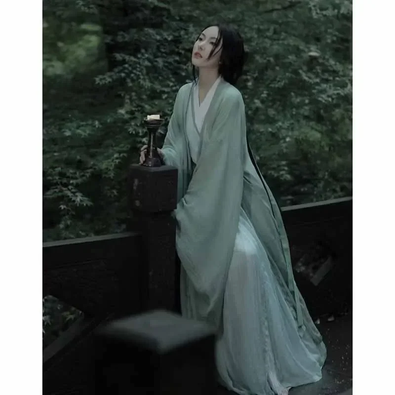 Hanfu elbise kadınlar çin geleneksel Cosplay kostüm yaz yeşil elbise antik Hanfu antik çin kostüm peri elbisesi