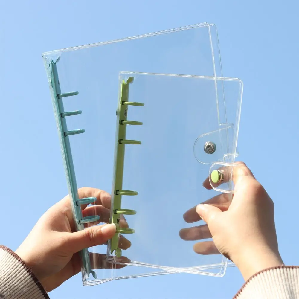 

Creative A5 A6 Transparent PVC Loose-Leaf Notebook Cover Folder Macaron Color 6 Ring Binder Journal Planner School Stationery