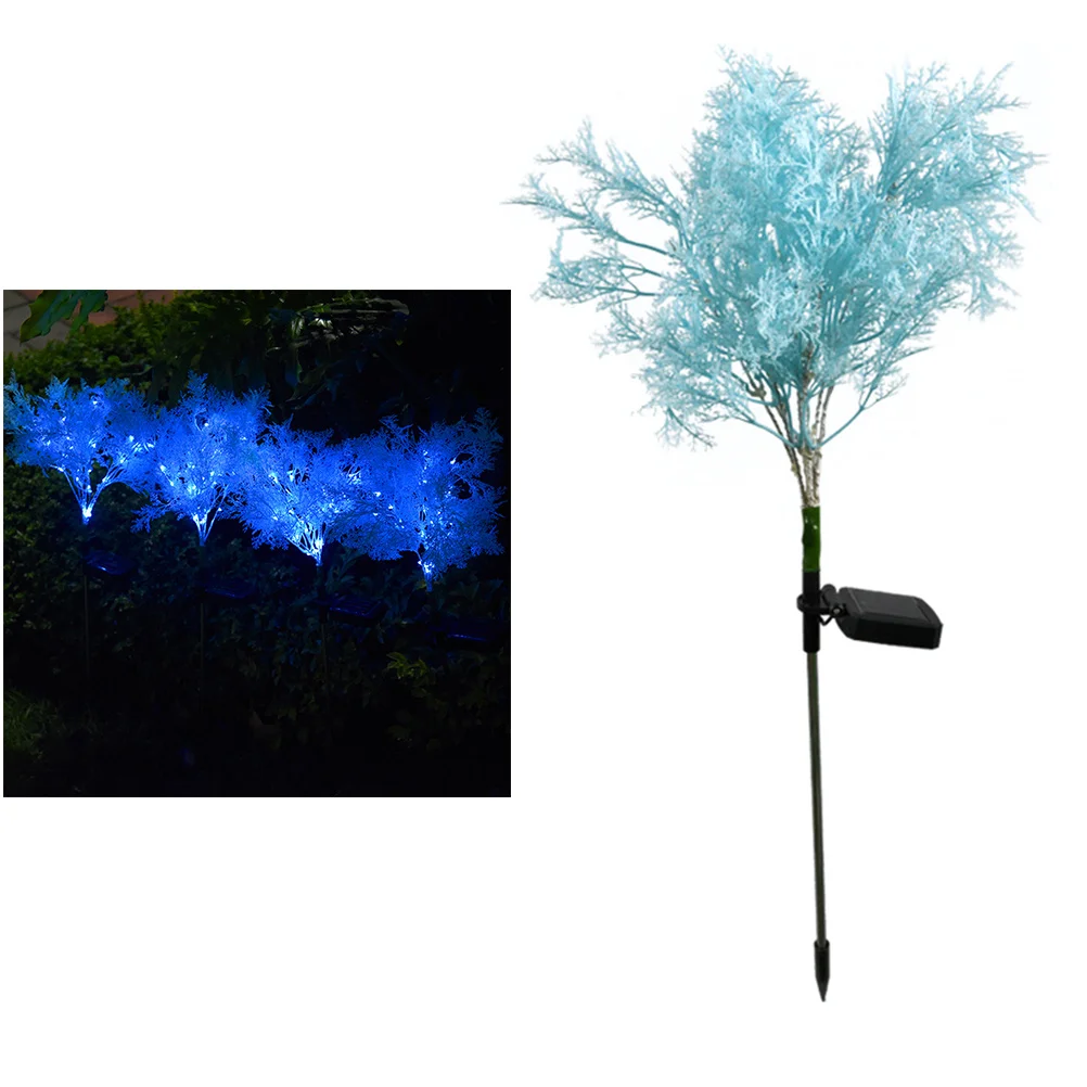 Solar Garden Lamp Rime Shape Outdoor Villa Lawn Lamp Blue IP66 Waterproof Landscape Stick Light Energy Saving Decorative