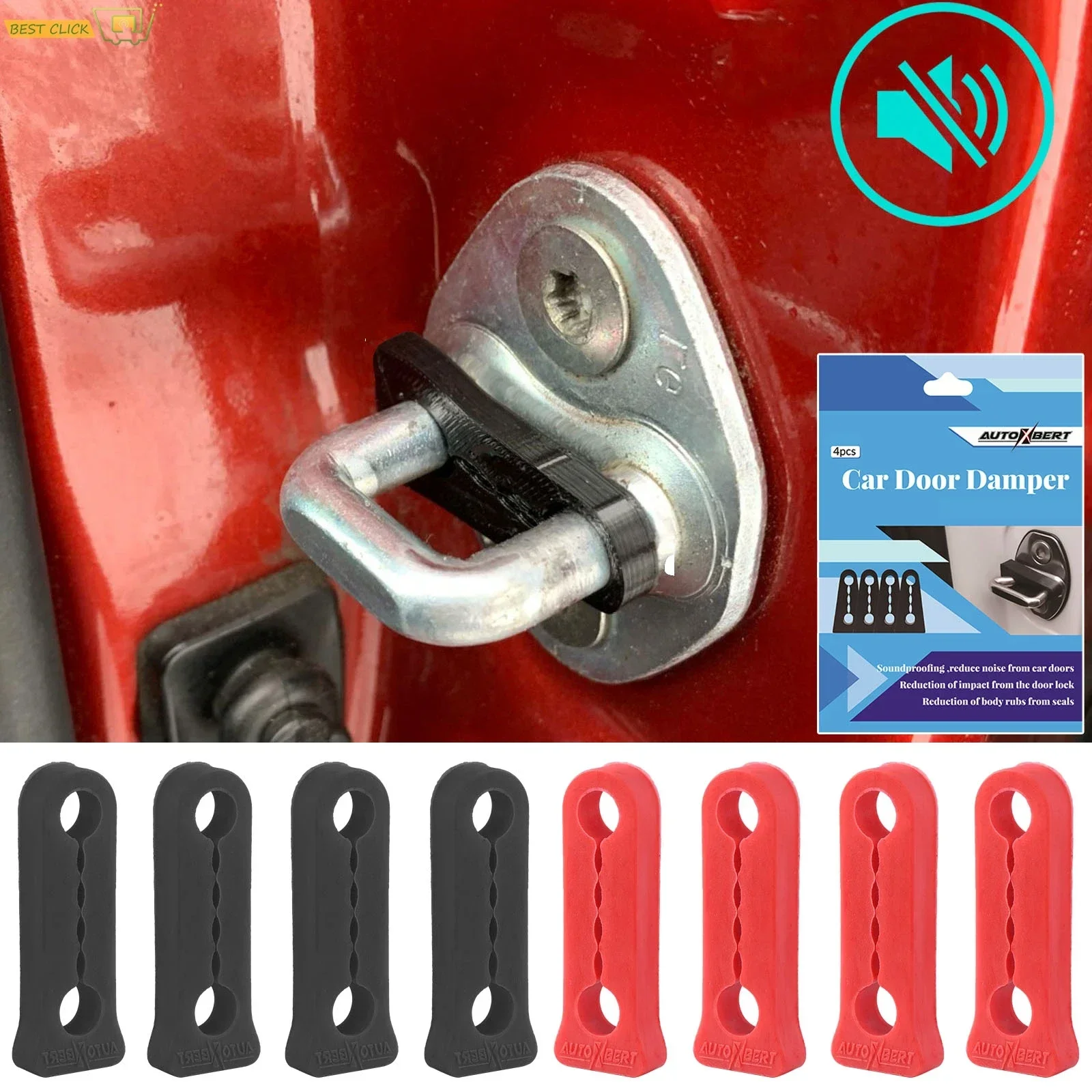Car Sound Insulation Damper Door Lock Buffer Seal Soundproof Rattling Quiet Amagi