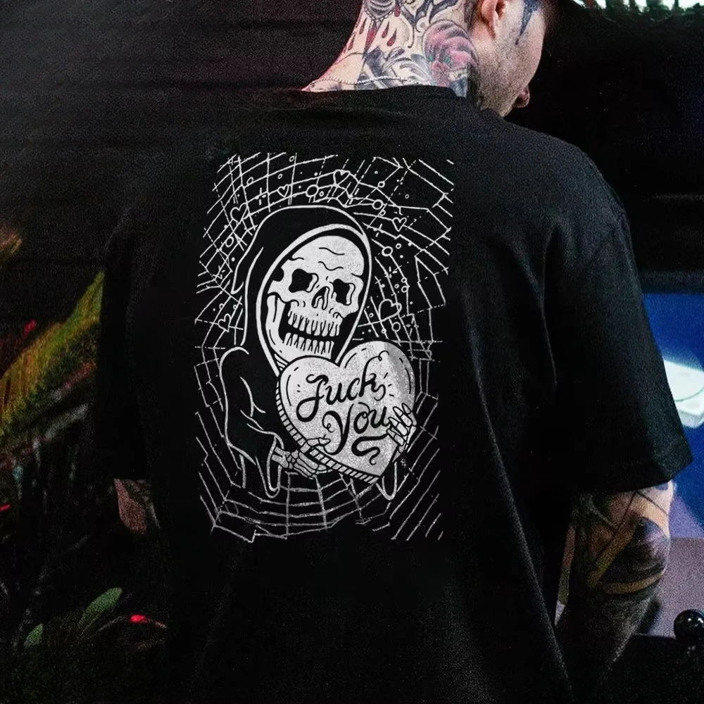 Camisetas de algodón para hombre con gráfico de calavera bebiendo cerveza, estilo motero, para verano, ropa punk rock, camiseta para fiesta de Halloween 2026