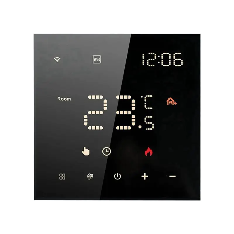SOFT-Tuya Wifi Floor Heating Thermostat Floor Heating Thermostat Smart Home Smart Thermostat Voice Control Led Color Screen Blac
