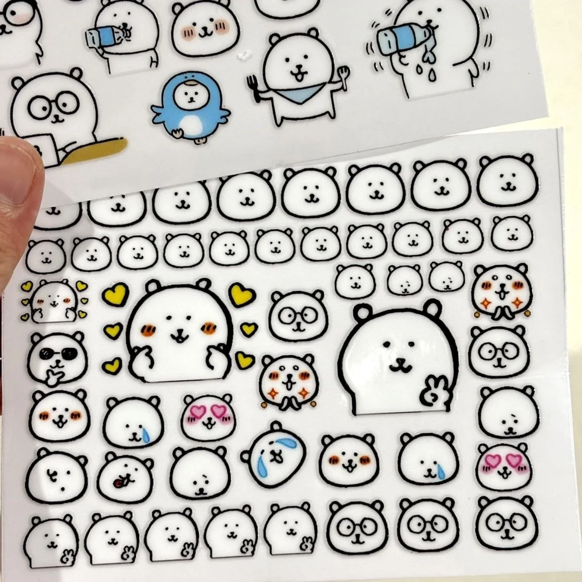Kawaii Joke Bear Transfer Stickers Waterproof Sarcastic Bear Decals Cute 3D Crystal Stickers for Water Bottles Crafts view 4