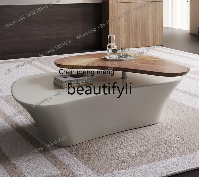 

New arrive Italian special-shaped rotating coffee table Modern living room Minimalist creative coffee table Small apartment coff