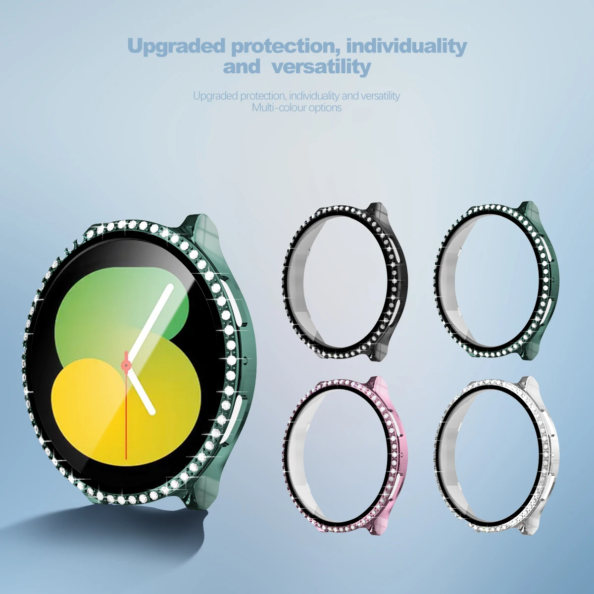 Case for Samsung Galaxy Watch 6 4 Case 40 44mm Accessories Bling Fashion One Rows Diamond Bumper for Galaxy Watch 5 6 40MM Cover