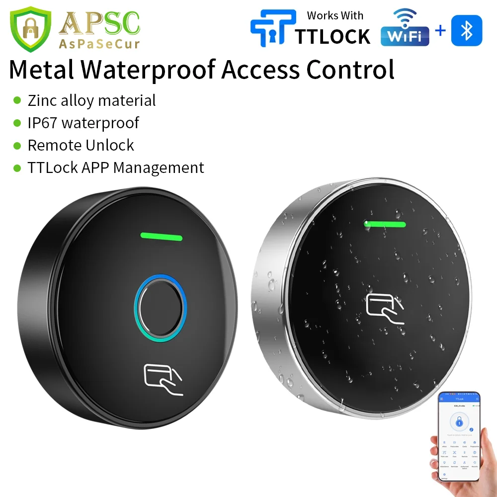 smart-ttlock-app-ip67-waterproof-metal-fingerprint-access-control-system-1356mhz-card-reader-wifi-control-supports-attendance