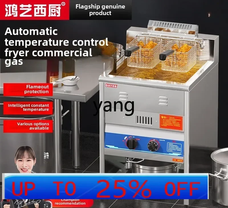 LTT automatic constant temperature fried chicken frying machine gas large capacity vertical