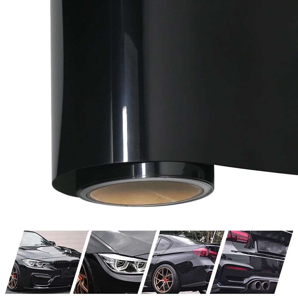 

Ultra Gloss PET Piano Black Car Vinyl Wrap Film Sticker Self Adhesive DIY Vinyl Air Release Wrapping Roll Decal Auto Accessories