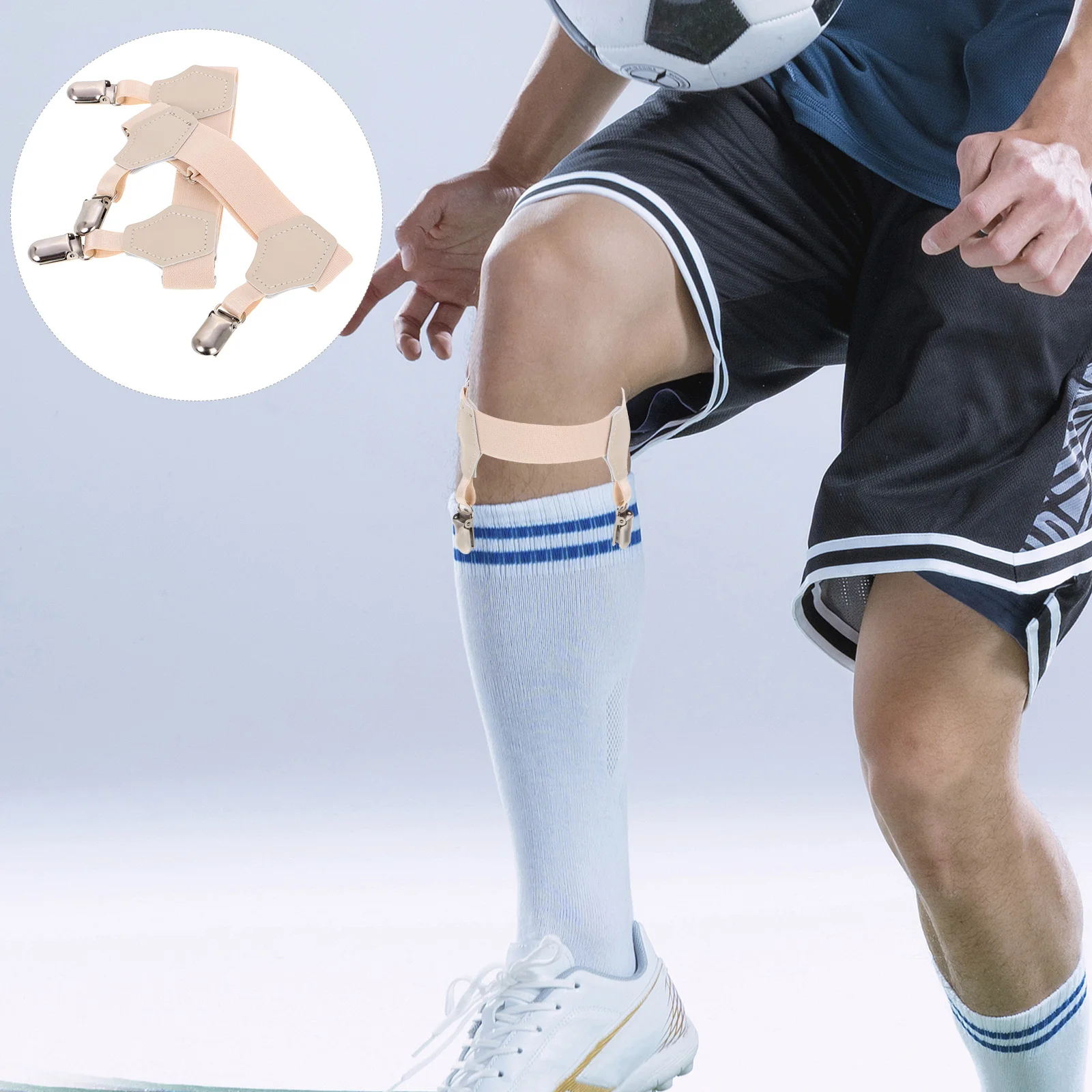 

2Pcs Sock Garters for Men Anti-Slip Design Soft Comfortable Garter Belts for Sports Business Casual Enhanced Legwear Stability