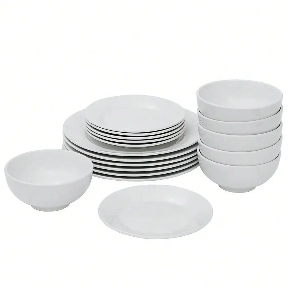 

18-Piece Dinnerware Set Porcelain Kitchen Dinner Plates Bowls Mugs Dishes New