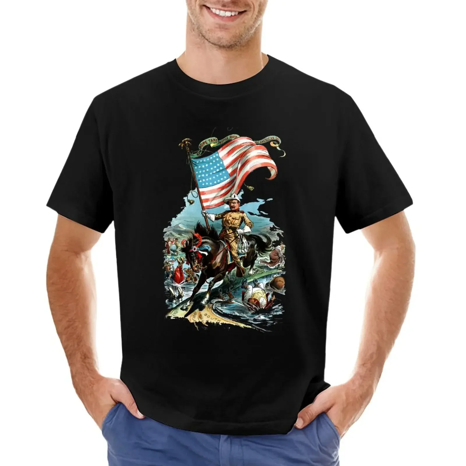 

1902 Rough Rider Teddy Roosevelt T-Shirt graphics heavyweights Blouse aesthetic clothes men clothings