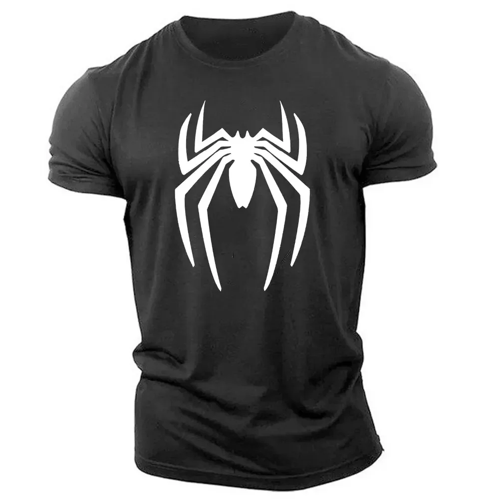 Seasonal Fashion Outdoor Casual Sports 3D Spider Printed T-Shirt Adult Men\'s Round Neck Short Sleeve T-Shirt Loose Comfort