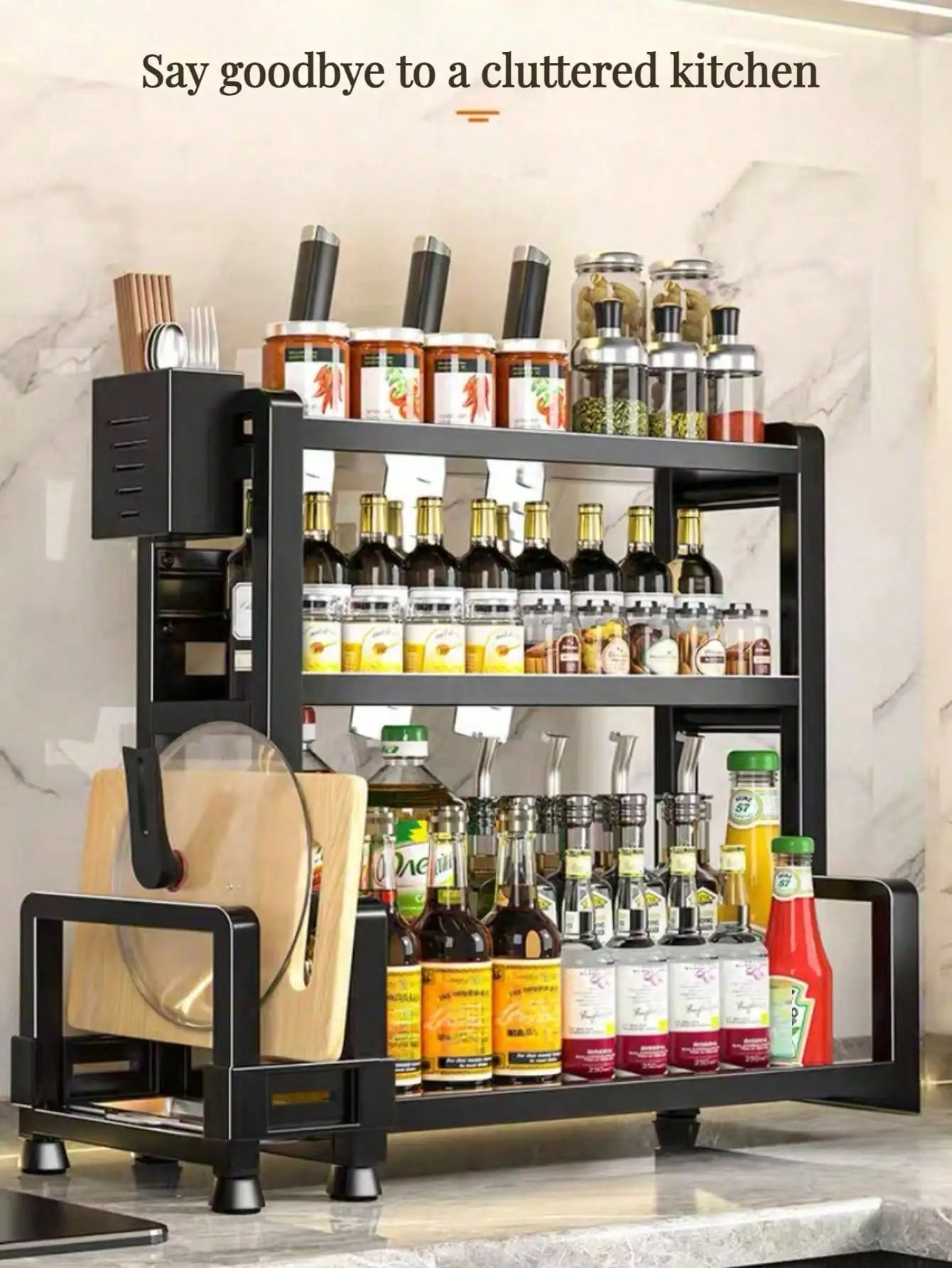 Multi Functional Kitchen Spice Rack and Utensil Holder