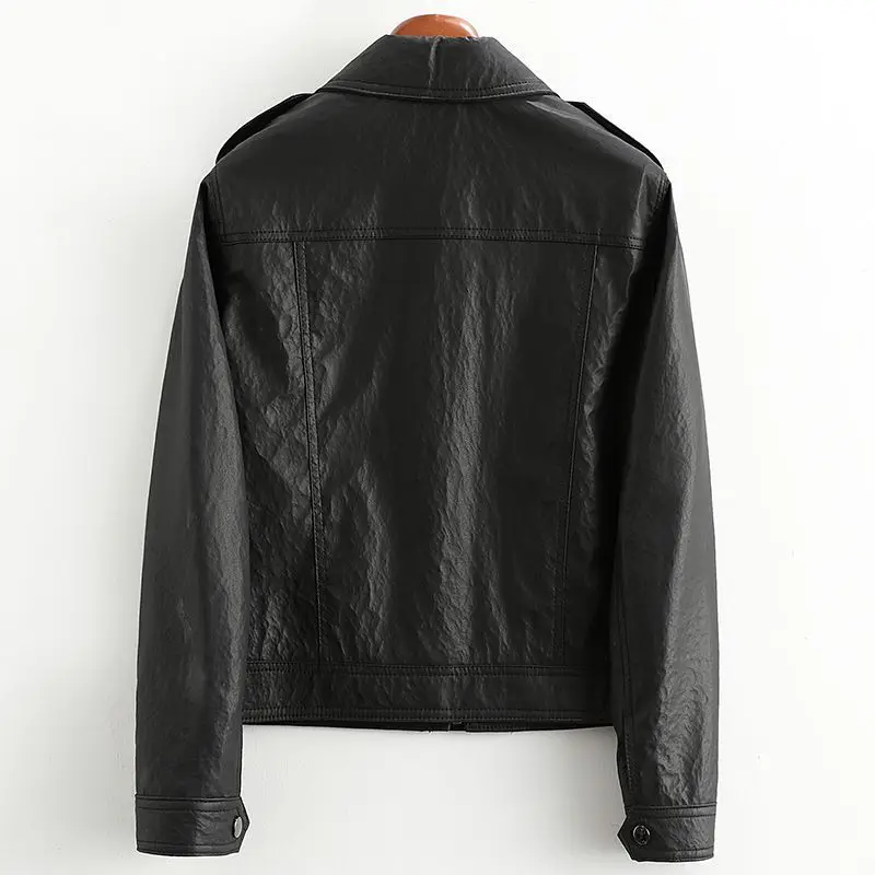 Fashion sheep leather casual short jacket  autumn new motorcycle style women's leather jacket,ladies' leather jackets