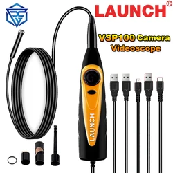 LAUNCH X431 VSP100 for X431 Serial Camera Videoscope HD IP67 6 adjustable LED lights Mirco USB Type-C Borescope Video Inspection