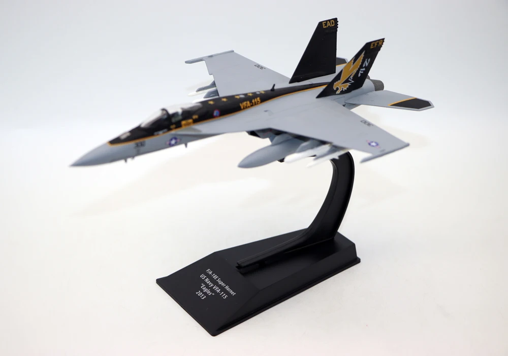 New 1/100 F A-18E SUPER HORNET US NAVY-115 EAGLES 2013 Fighters Metal Alloy simulation model aircraft for collection gift