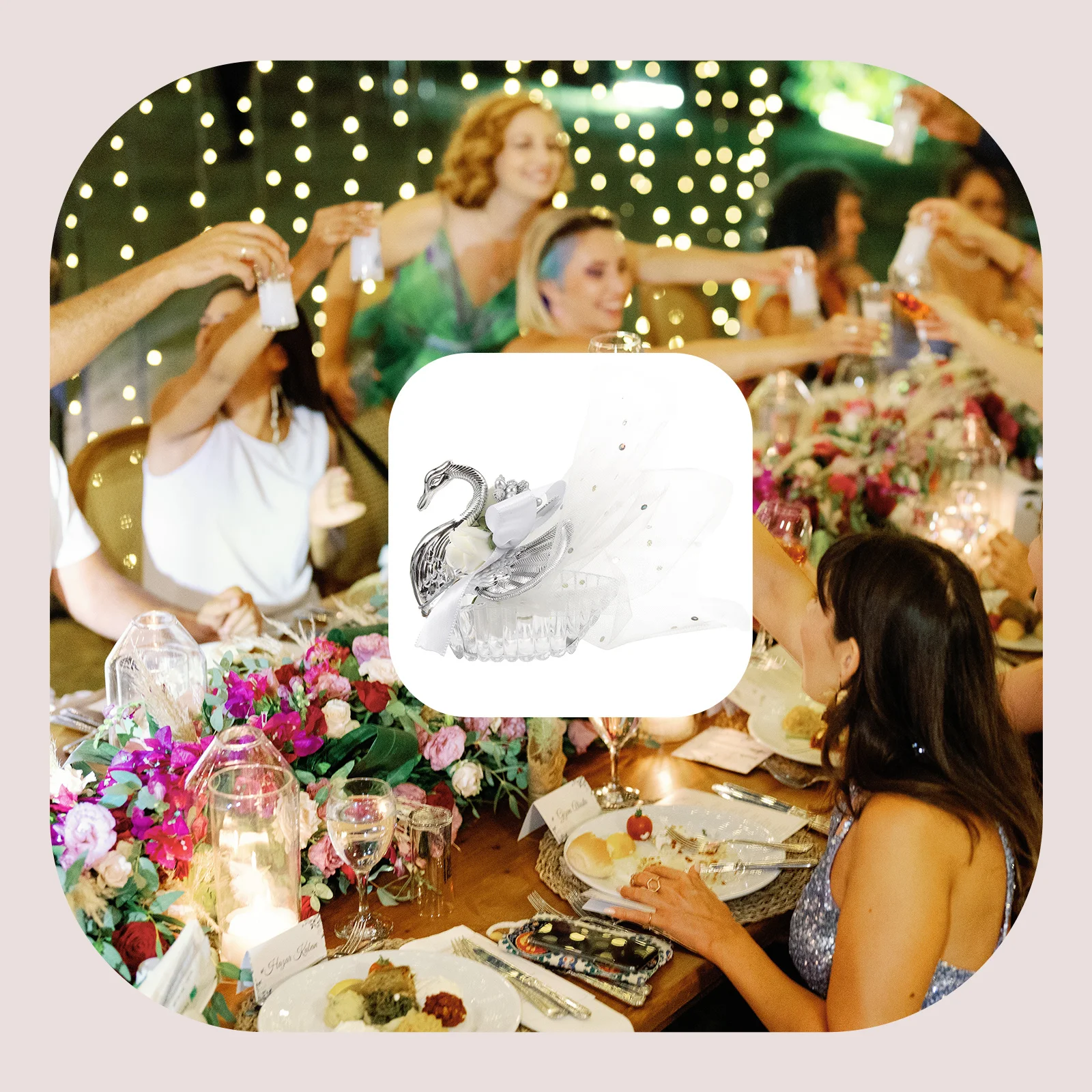 

6Pcs Swan Shape Candy Boxes Festival Candy Holders Gift Packing Boxes Wedding Baby Shower Party Favors Decorative Treat