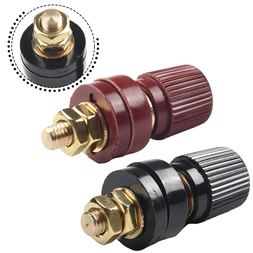 

1pair Binding Post M6 Lengthen Thread 333 Type Brass Binding Post For Welding Machines Pure Copper Terminal Block Round Terminal