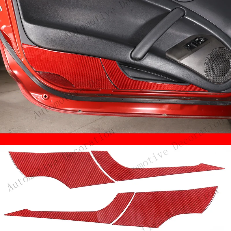 Z+ Red Carbon fiber Door Bottom Anti-Kick Sticker For Mitsubishi ECLIPSE 2006-2011