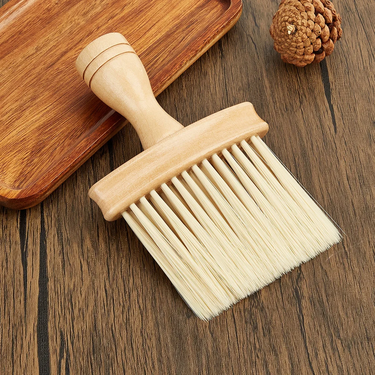 Car Interior Cleaning Brush Wooden Handle Air Conditioner Vent Brush Extended Soft Bristle Car Interior Crevice Cleaning Brush