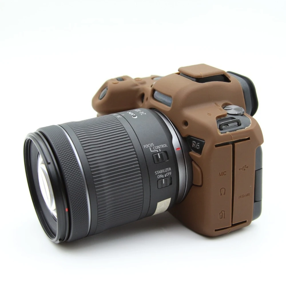 

For Canon EOS-R6 R6II Silicone Case Cover micro-single digital camera protective case + free tempered film
