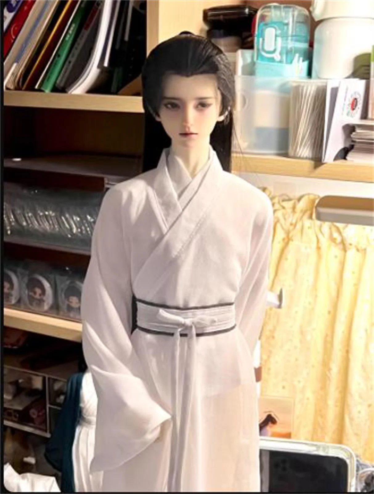 

Grey Blue 1/6 Men Hanfu Chinese Ancient Suit Hanfu Dress Man Clothes Long Coat Model for 12inch Action Figure Body Toys