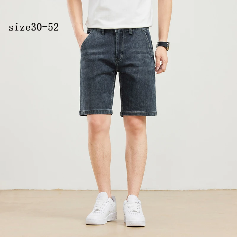 

30 46 52 Men's Vintage Denim Shorts Summer Thin Fashion Straight Loose Short Pants Comfortable Personality Wide-leg Casual Jeans