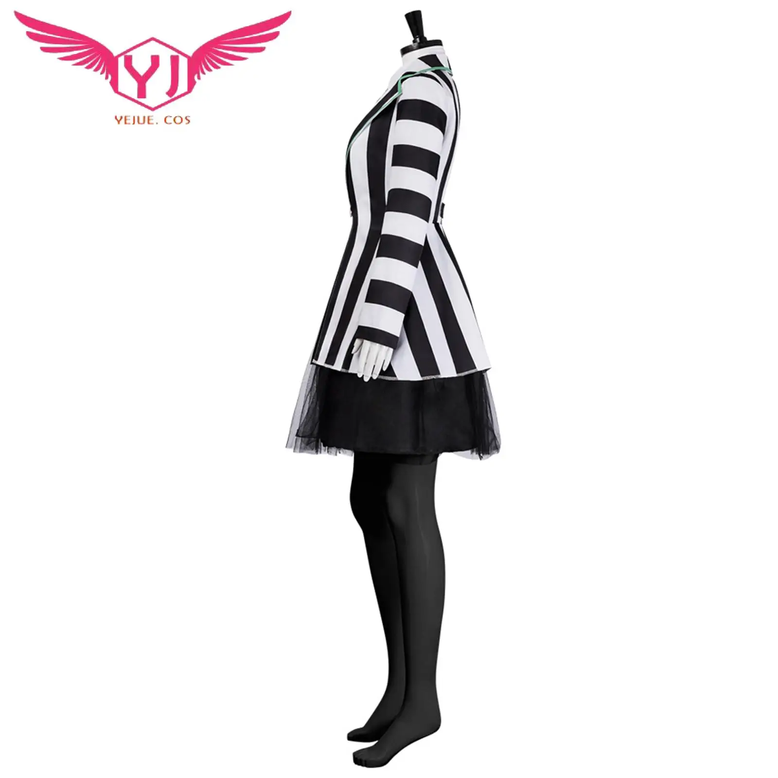 Movie Wedding Cosplay Costume Infernal Master Michael Fancy Uniform Black and White Striped Suit for Women Halloween Suit