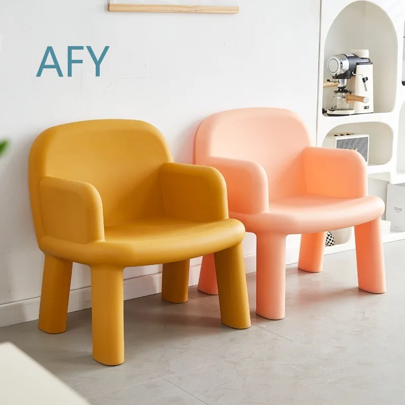 Nordic Designer Single Sofa Chair for Balcony Leisure Armchair with Backrest and Armrests Plastic Modern Simple Home Stool
