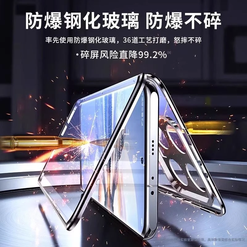 حافظة كاملة 360 لهاتف Honor 400 حافظة ذكية لهاتف Honor X7D مزدوجة الجوانب ممتصة مغناطيسية معدنية كابا غطاء حماية من الزجاج المقسى