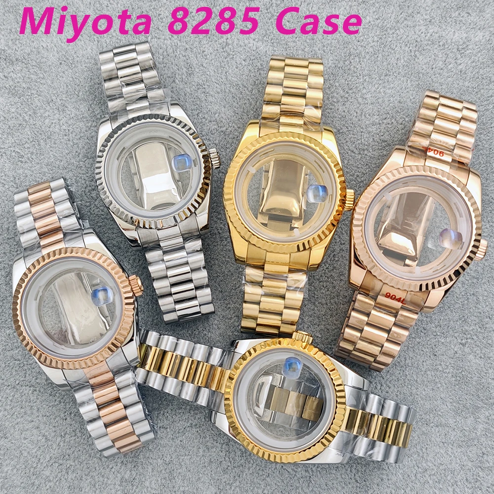 

Miyota 8285 case 39mm men's automatic mechanical watch 904L stainless steel sapphire glass case 8285 movement watch accessories
