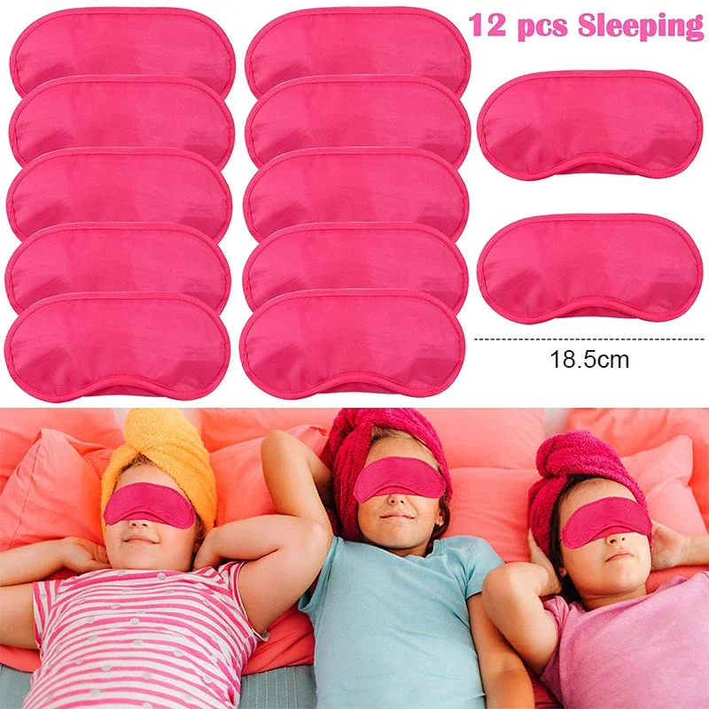 12pcs Spa Party Accessories Blindfold Sleep Eye Cover Eyeshade Kids Girls Birthday Party Favors Guest Birthday Gifts Christmas