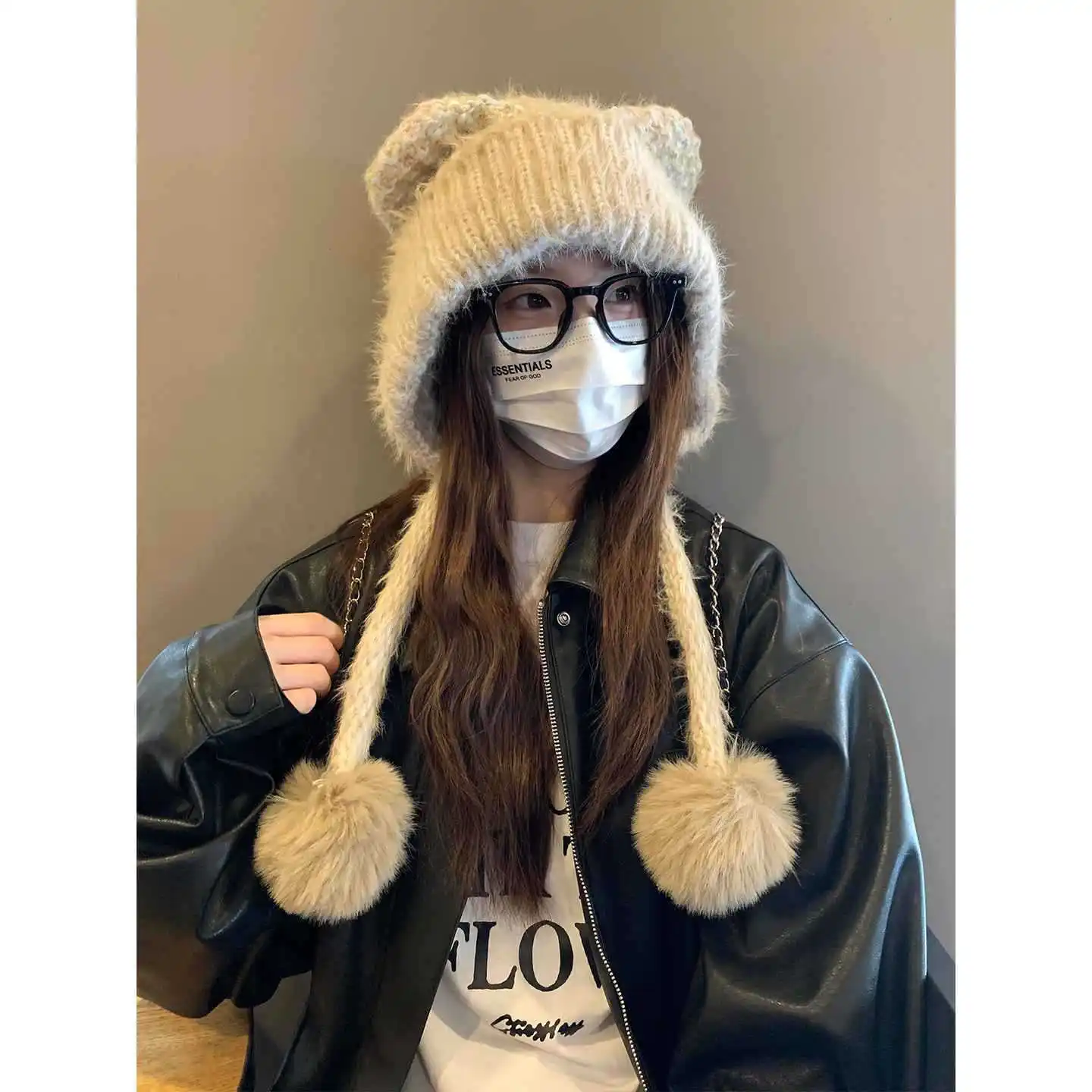 zm-bonnet-en-peluche-doux-et-mignon-avec-oreilles-bonnet-chaud-en-laine-tricotee-a-cables-multicolores-pour-femme-style-decontracte-accessoire-de-mode-d'hiver
