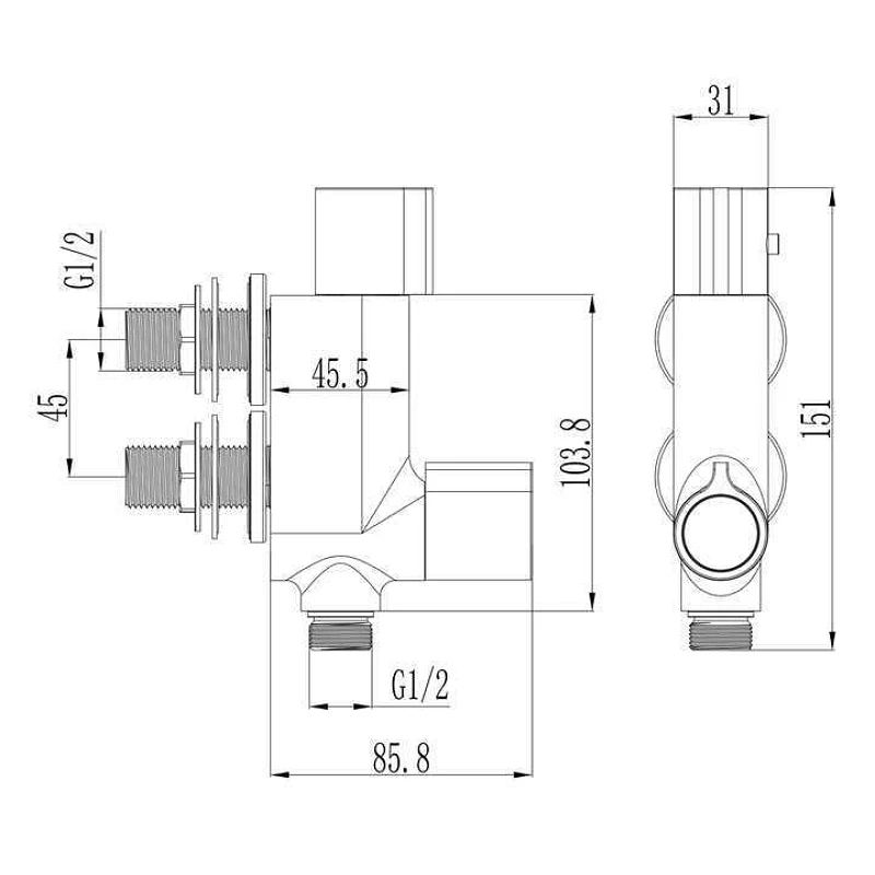 1PC Vertical Thermostatic Shower Mixer for RV Camper Van Yacht Boat Douche Bidet Tap Caravan Thermostatic Shower Mixer Bar G1/2