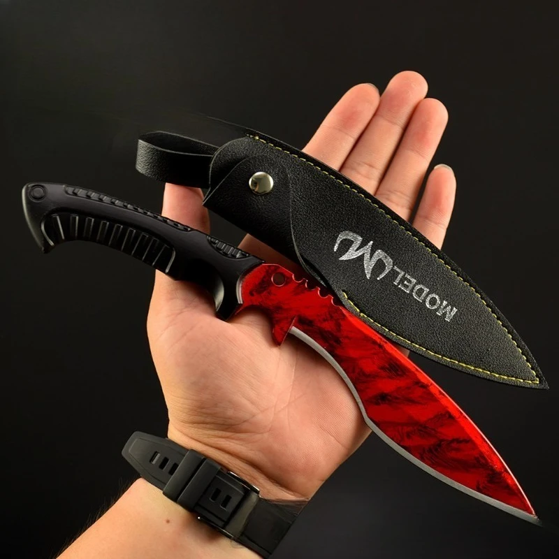 26 cm/10,24 in GO Spiel Peripherie Waffe Modell Metall Gurkha Messer Leder Abdeckung Version Spielzeug Schwerter Ornamente Desktop Display geschenke