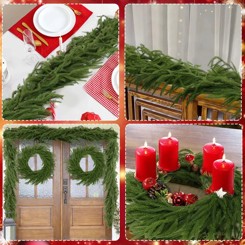 

1m Christmas Artificial Norfolk Pine Garland - Perfect for Holiday Home Decoration or Gift