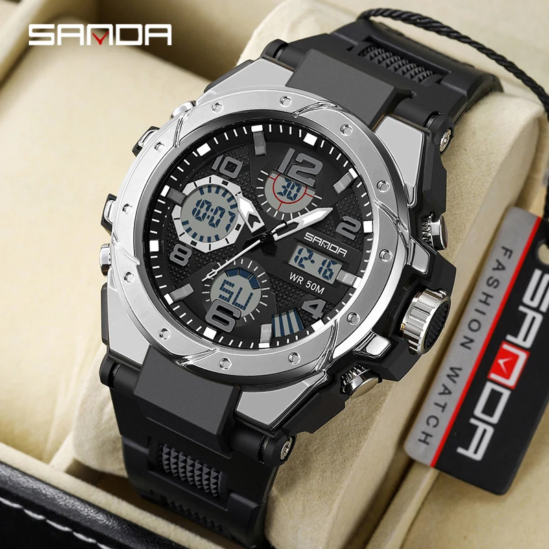 

Sanda 9009 Top Sale Model Men Water Resistant Outdoor Sports Alarm Mode Fashion Analog Digital Wrist Watch Coupons & discounts