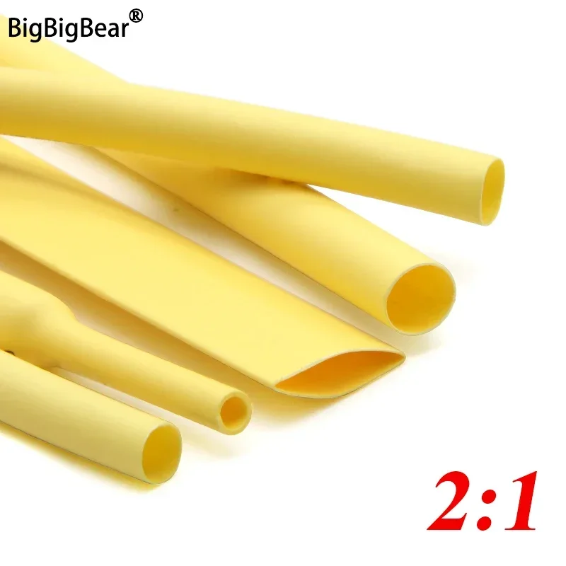 

1/5/10M 2:1 Heat Shrink Heatshrink Tube Yellow Diameter 1mm ~ 50mm Wire Repair DIY Cable Protecctor Tubing Sleeving Wrap