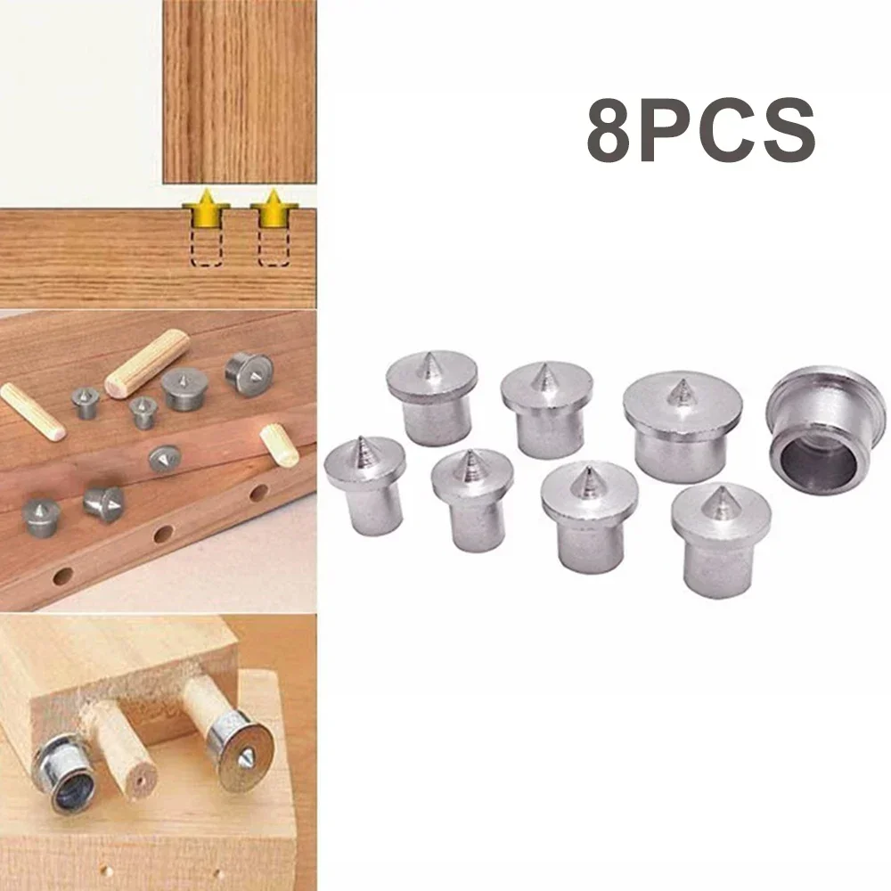 8pcs Dowels Centre Points Log Pin Locator Dowelling Hole Wood Timber Markers Woodworking Tool Kit 6/8/10/12mm