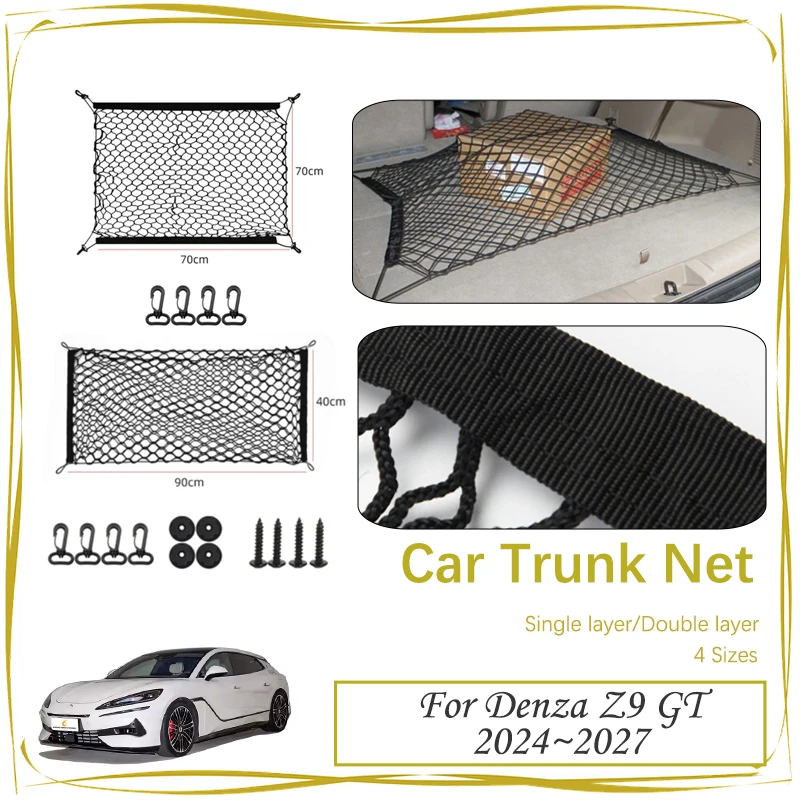

Car Rear Trunk Net For Denza Z9 GT EV 2024 2025 2026 2027 Nylon Elastic Mesh Storage Cargo Bag Interior Gadgets Auto Accessories
