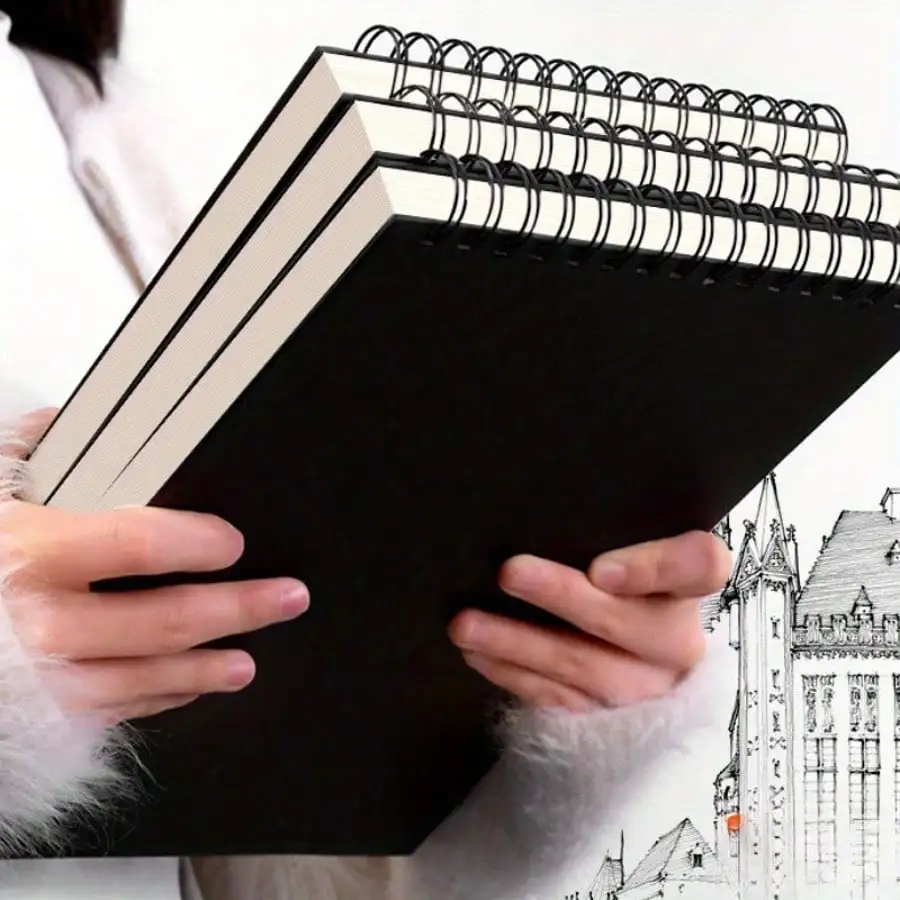

Spiral Bound Sketch Pad, Top Spiral Bound, Acid-Free, for Beginners Drawing, Sketching, Writing. Ideal as Holiday Gifts, School, Studio, Painting & Writing Supplies, Back to School, Learning Supplies.