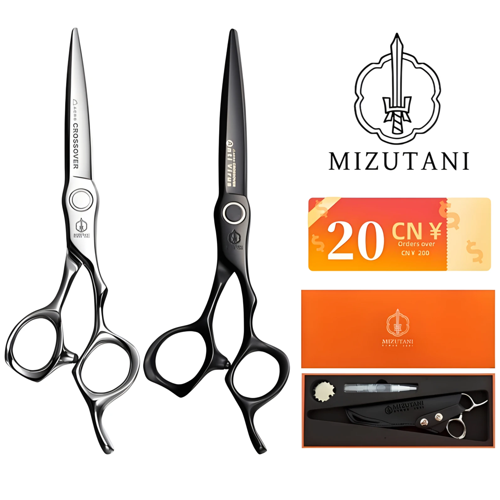 

MIZUTANI barber Scissors professional hairdressing scissors 6.2/6.7 inch Scissors High-end barber scissors made of VG10 materia